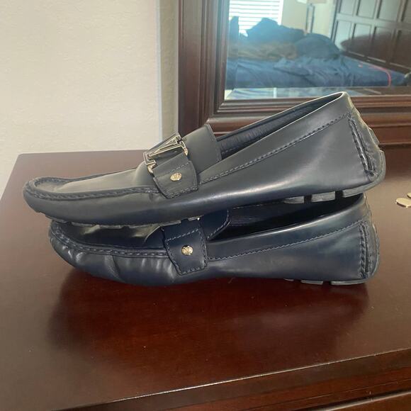 Louis Vuitton Big Logo Buckle Black Monte Carlo Loafers Size 9 - Picture 4 of 8